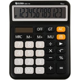 Eleven Kalkulator CDC-110-BK, czarna, biurkowy, 12 miejsc, podwójne zasilanie