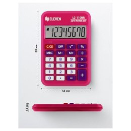 Eleven Kalkulator LC-110NR-PK, różowa, kieszonkowy, 8 miejsc
