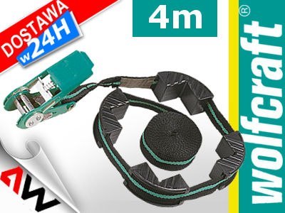 WOLFCRAFT ZACISK TAŚMOWY Z GRZECH.400cm +4 SZCZĘKI.