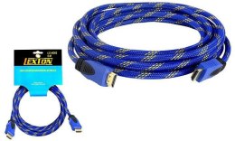 Kabel HDMI-HDMI v1.4 niebieski 5m