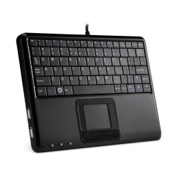 Klawiatura przewodowa Perixx PERIBOARD-510 H, touchpad, 2x hub USB, czarna