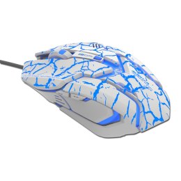 Mysz przewodowa USB, E-blue Auroza Gaming, biała, optyczna, 4000DPI