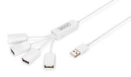 Hub USB DIGITUS 4xUSB 2.0 pasywny biały