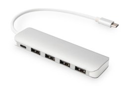 Hub USB DIGITUS 4-portowy USB 3.0 SuperSpeed z Typ C PD 3.0 aluminium