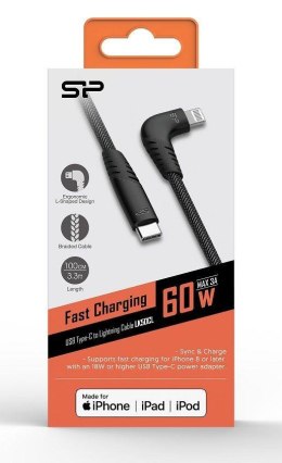 Kabel Silicon Power LK50CL, USB-C - lightning 1m, grey