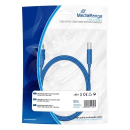 Kabel drukarkowy USB 3.0 MediaRange MRCS144 A/M - B/M, 1,8m, niebieski