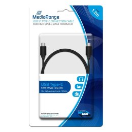 Kabel USB 3.0 MediaRange MRCS161 Typ-C/Typ-C 1.2m, czarny