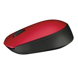 Mysz bezprzewodowa, Logitech M171, czerwona, optyczna, 1000DPI
