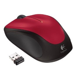 Mysz bezprzewodowa, Logitech M235, czerwona, optyczna, 1000DPI