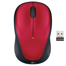 Mysz bezprzewodowa, Logitech M235, czerwona, optyczna, 1000DPI