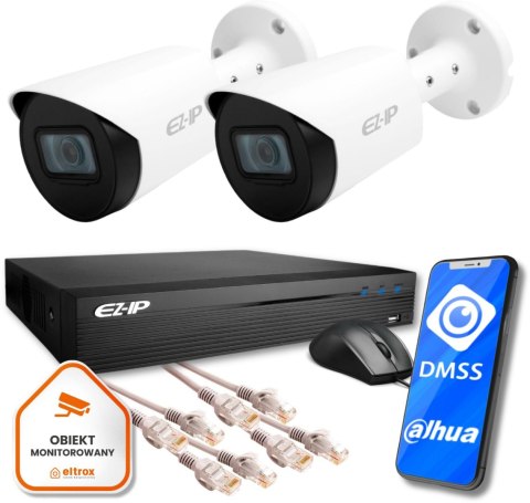 Zestaw monitoringu 2 kamer IP EZ-IP by Dahua niezawodna ochrona 2K