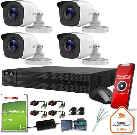 Zestaw monitoringu Hilook by Hikvision 4 kamer FullHD TVICAM-B2M dysk 1TB